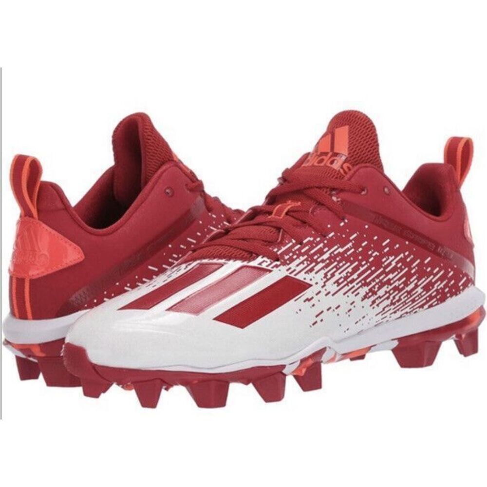 Men's Size 16‎ Adidas Adizero SPARK Mid Football Cleats Red/White EH3442